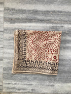 Hand Block Printed Cotton Bandana: Natural Dye Neckerchief - Made in India