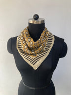 Hand Block Printed Cotton Bandana: Natural Dye Neckerchief - Made in India