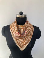 Hand Block Printed Cotton Bandana: Natural Dye Neckerchief - Made in India