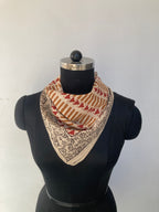 Hand Block Printed Cotton Bandana: Natural Dye Neckerchief - Made in India
