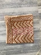 Hand Block Printed Cotton Bandana: Natural Dye Neckerchief - Made in India