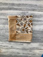 Hand Block Printed Cotton Bandana: Natural Dye Neckerchief - Made in India