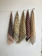 Set of 10 Organic Cotton Bandana, Hand Block Print Neckerchief