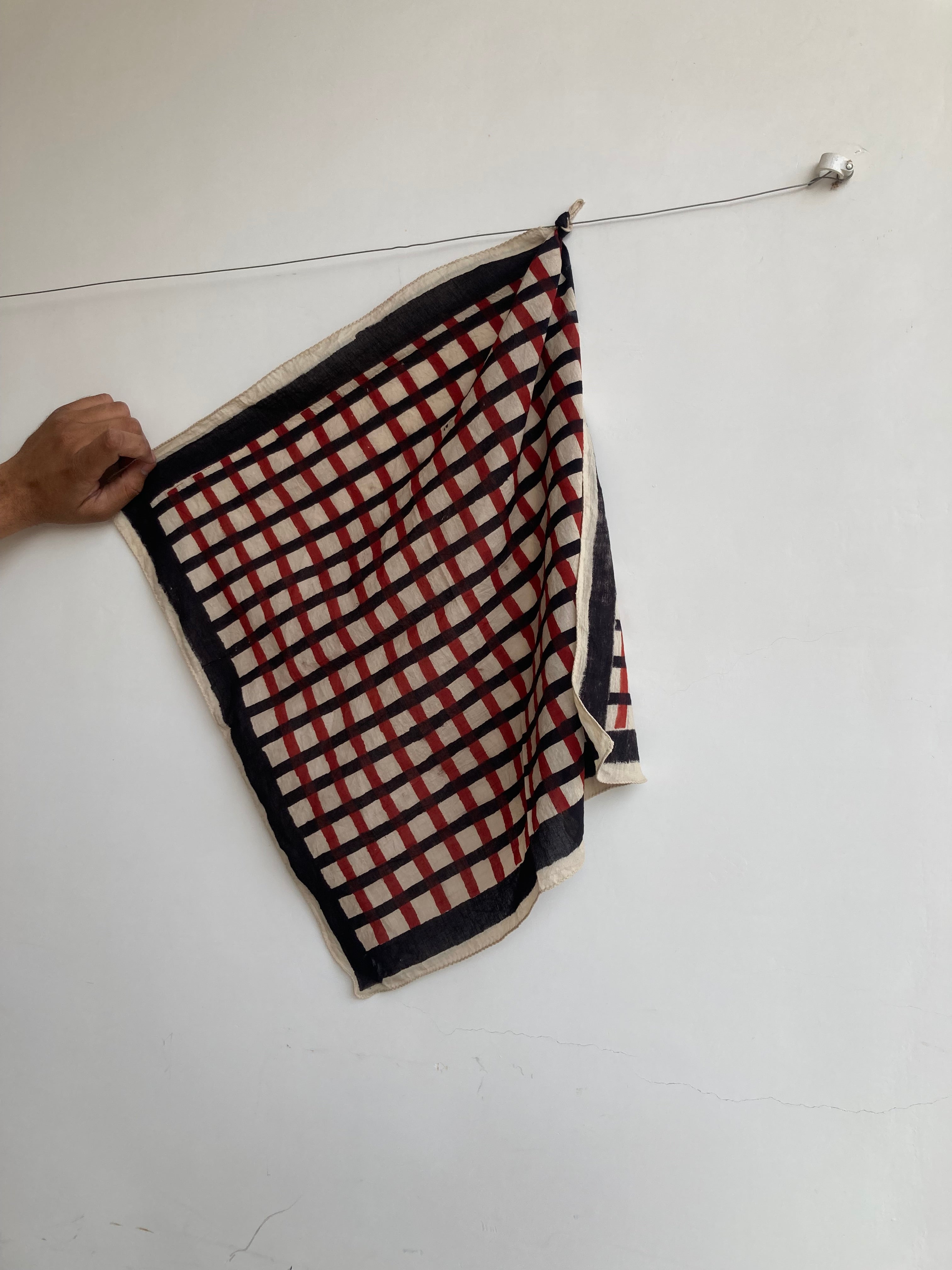 Hand Block Printed Cotton Bandana: Natural Dye Neckerchief - Made in India