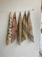 Set of 10 Organic Cotton Bandana, Hand Block Print Neckerchief