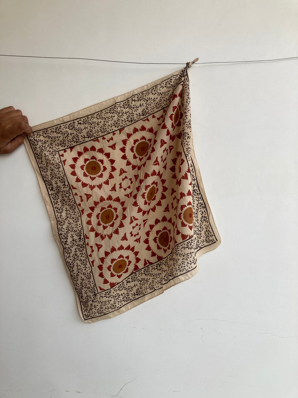 Set of 10 Organic Cotton Bandana, Hand Block Print Neckerchief