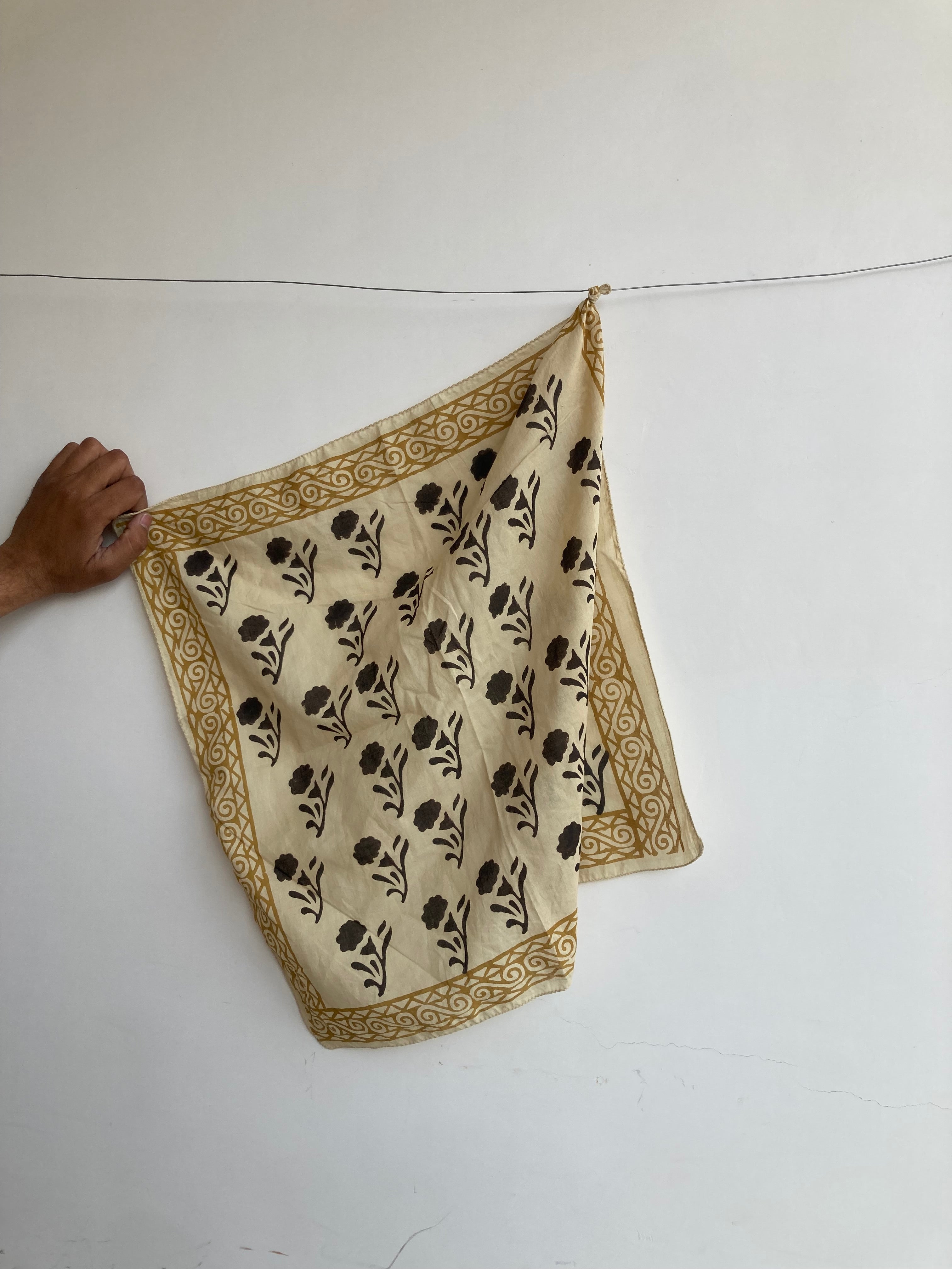 Set of 10 Organic Cotton Bandana, Hand Block Print Neckerchief
