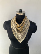 Hand Block Printed Cotton Bandana: Natural Dye Neckerchief - Made in India