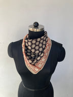 Hand Block Printed Cotton Bandana: Natural Dye Neckerchief - Made in India