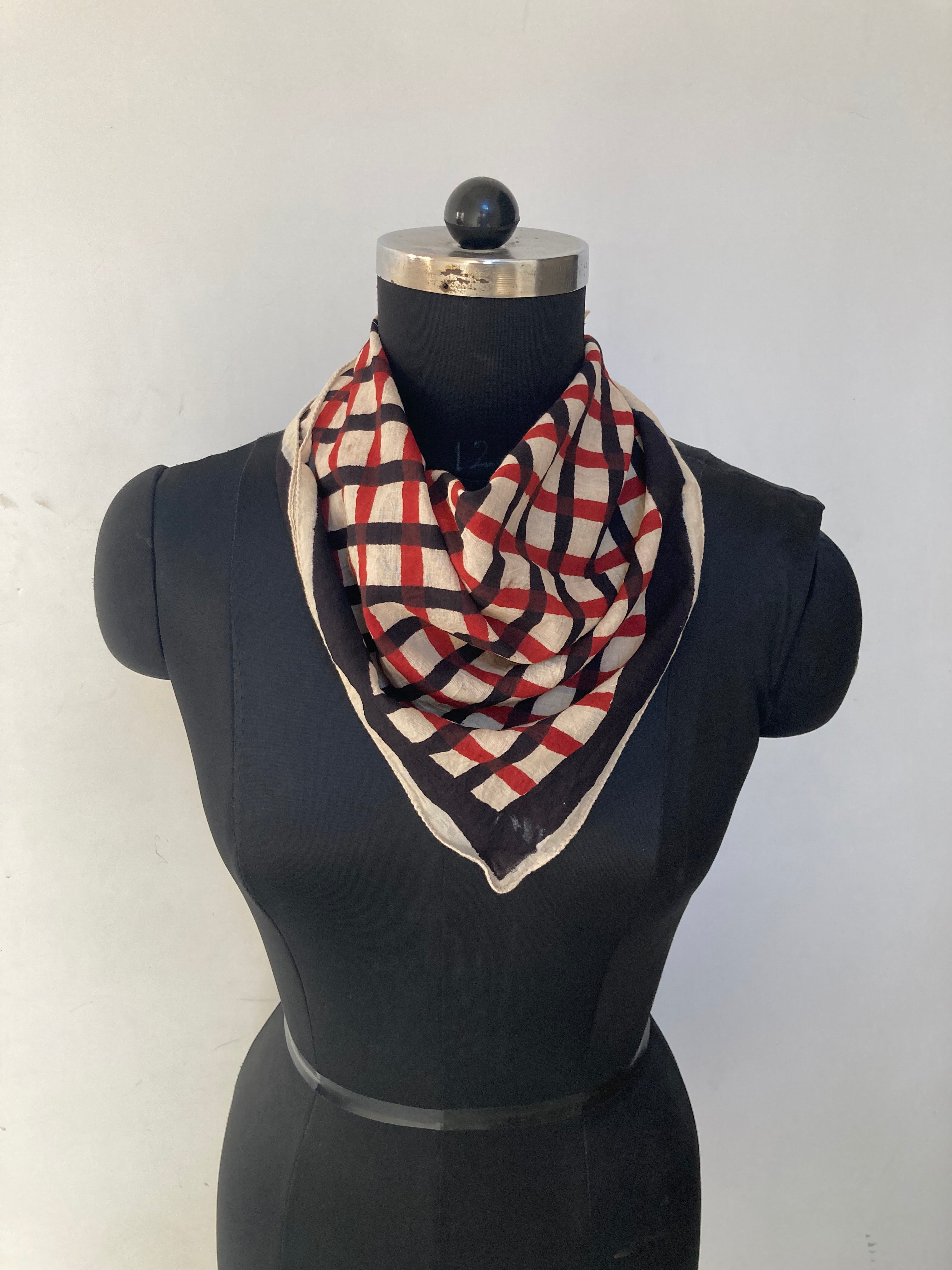 Hand Block Printed Cotton Bandana: Natural Dye Neckerchief - Made in India