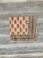 Hand Block Printed Cotton Bandana: Natural Dye Neckerchief - Made in India
