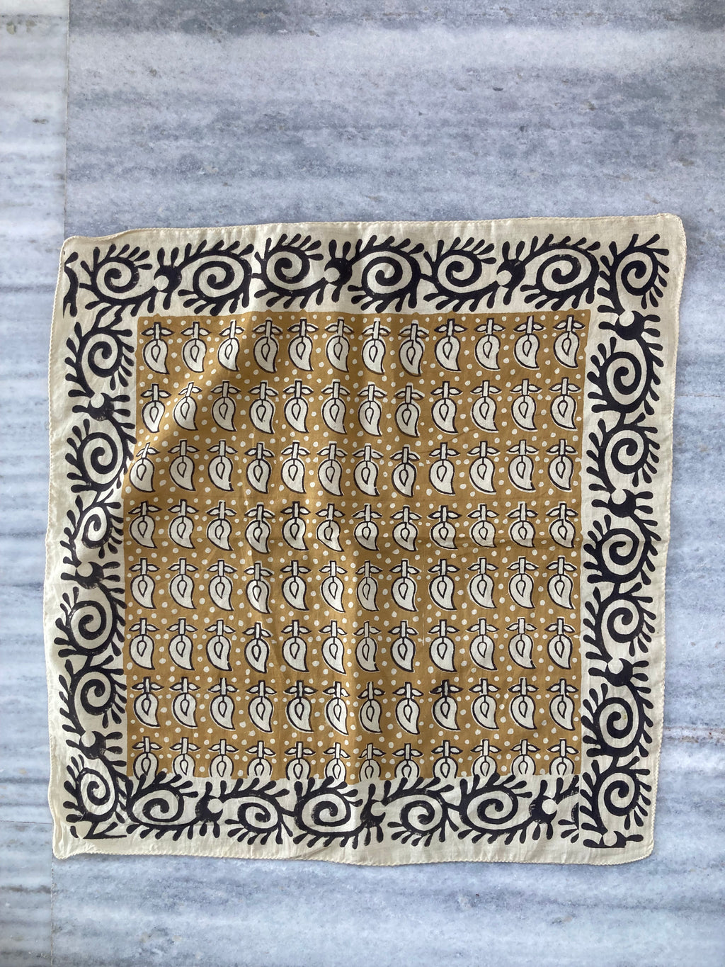 Hand Block Print Cotton Bandanas - Set of 10, Natural Dye