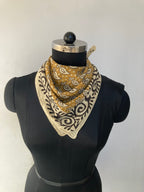 Hand Block Printed Cotton Bandana: Natural Dye Neckerchief - Made in India