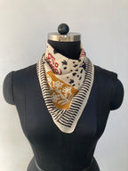 Hand Block Printed Cotton Bandana: Natural Dye Neckerchief - Made in India
