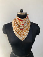 Hand Block Printed Cotton Bandana: Natural Dye Neckerchief - Made in India