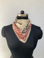 Hand Block Printed Cotton Bandana: Natural Dye Neckerchief - Made in India