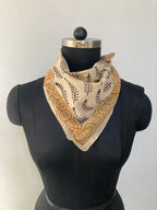 Hand Block Printed Cotton Bandana: Natural Dye Neckerchief - Made in India