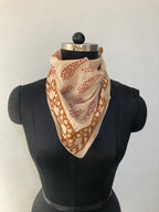 Hand Block Printed Cotton Bandana: Natural Dye Neckerchief - Made in India