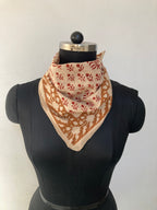 Hand Block Printed Cotton Bandana: Natural Dye Neckerchief - Made in India