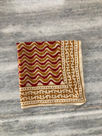 Hand Block Printed Cotton Bandana: Natural Dye Neckerchief - Made in India