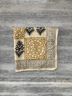 Hand Block Printed Cotton Bandana: Natural Dye Neckerchief - Made in India