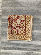 Hand Block Printed Cotton Bandana: Natural Dye Neckerchief - Made in India