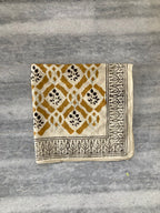 Hand Block Printed Cotton Bandana: Natural Dye Neckerchief - Made in India
