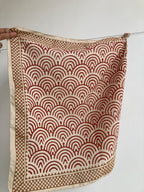 Hand Block Printed Cotton Bandana: Natural Dye Neckerchief - Made in India