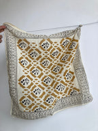 Hand Block Printed Cotton Bandana: Natural Dye Neckerchief - Made in India