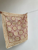 Hand Block Print Cotton Bandanas - Set of 10, Natural Dye
