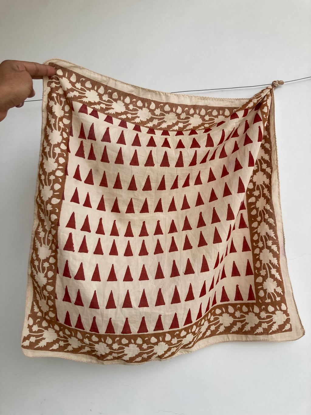 Hand Block Print Cotton Bandanas - Set of 10, Natural Dye