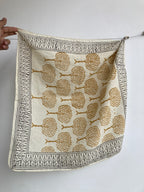 Hand Block Printed Cotton Bandana: Natural Dye Neckerchief - Made in India