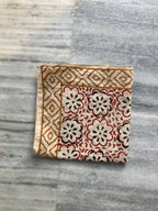 Hand Block Printed Cotton Bandana: Natural Dye Neckerchief - Made in India