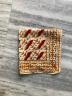 Hand Block Printed Cotton Bandana: Natural Dye Neckerchief - Made in India