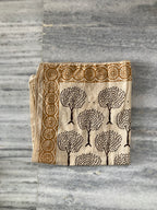 Hand Block Printed Cotton Bandana: Natural Dye Neckerchief - Made in India