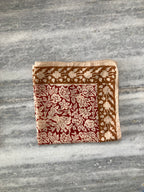 Hand Block Printed Cotton Bandana: Natural Dye Neckerchief - Made in India