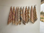 Hand Block Print Cotton Bandanas - Set of 10, Natural Dye