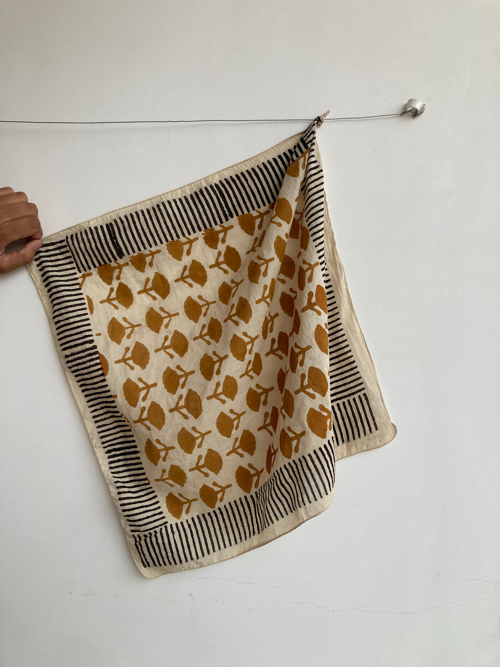 Hand Block Print Cotton Bandanas - Set of 10, Natural Dye