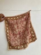 Hand Block Printed Cotton Bandana: Natural Dye Neckerchief - Made in India