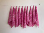 A set of 10 bandanas,Block Print Cotton Bandana Set: Geometric Neckerchief (21x21" Inch)