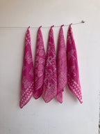 A set of 10 bandanas,Block Print Cotton Bandana Set: Geometric Neckerchief (21x21" Inch)
