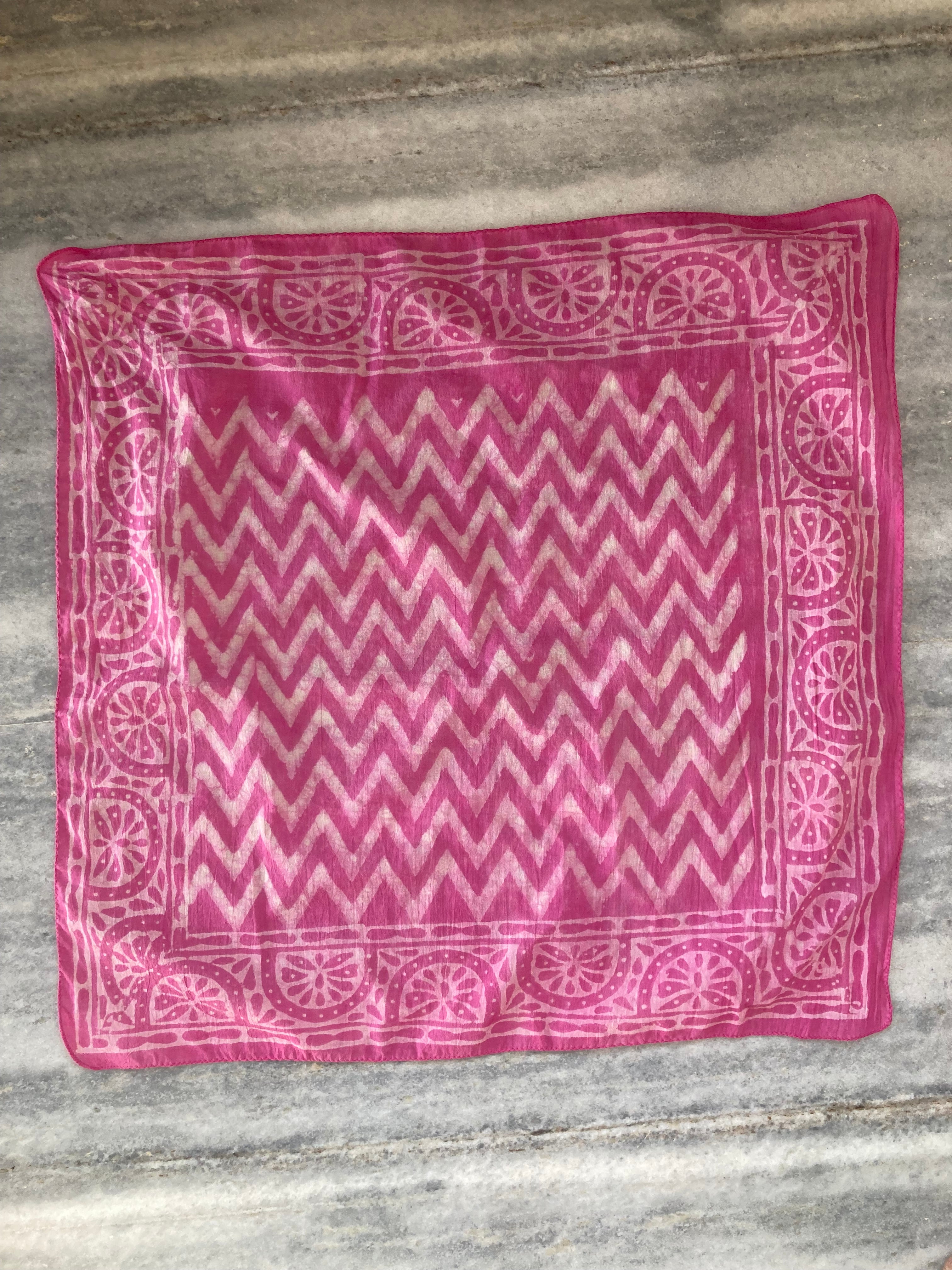 A set of 10 bandanas,Block Print Cotton Bandana Set: Geometric Neckerchief (21x21" Inch)