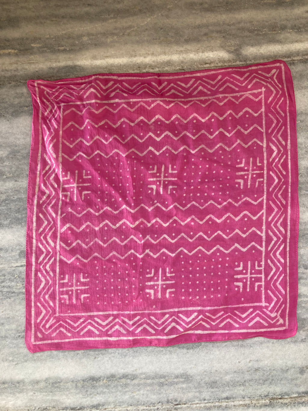 A set of 10 bandanas,Block Print Cotton Bandana Set: Geometric Neckerchief (21x21" Inch)