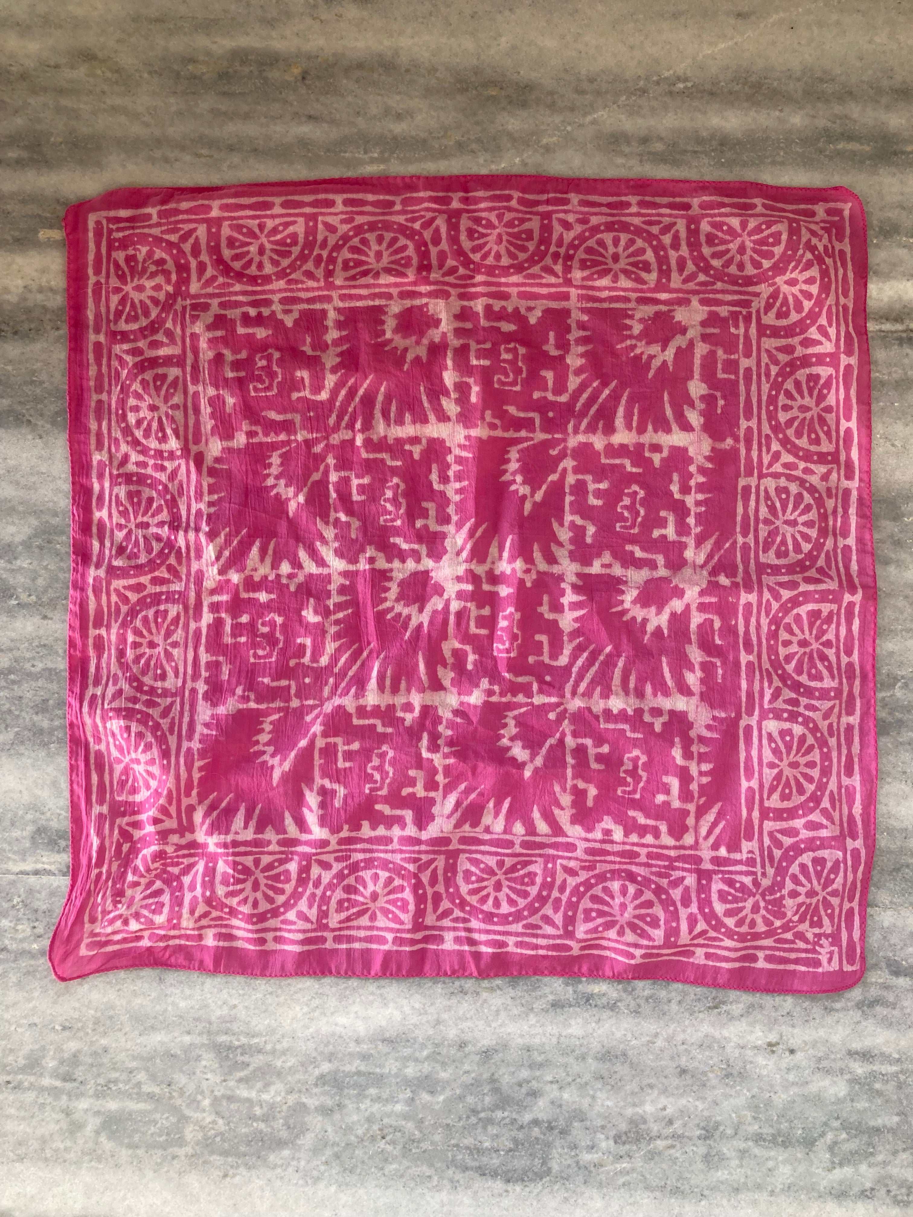 A set of 10 bandanas,Block Print Cotton Bandana Set: Geometric Neckerchief (21x21" Inch)