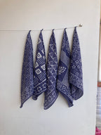 Hand Block Print Cotton Bandana Set of 10: Ethical Neckerchief, Hair Scarf