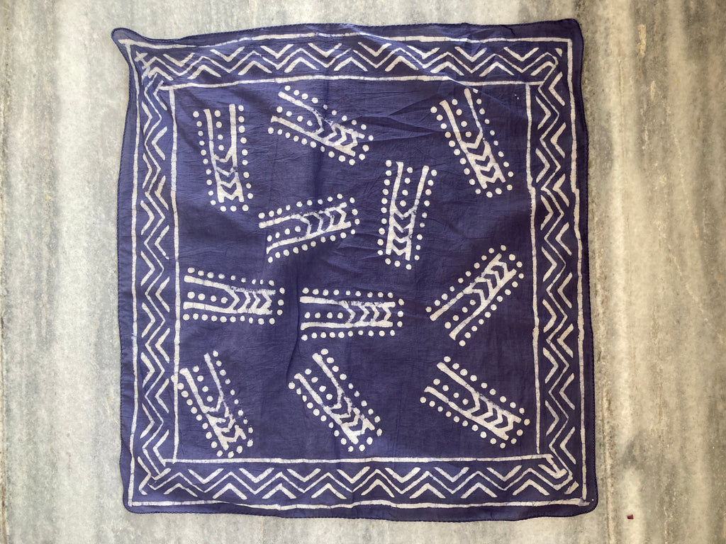Hand Block Print Cotton Bandana Set of 10: Ethical Neckerchief, Hair Scarf