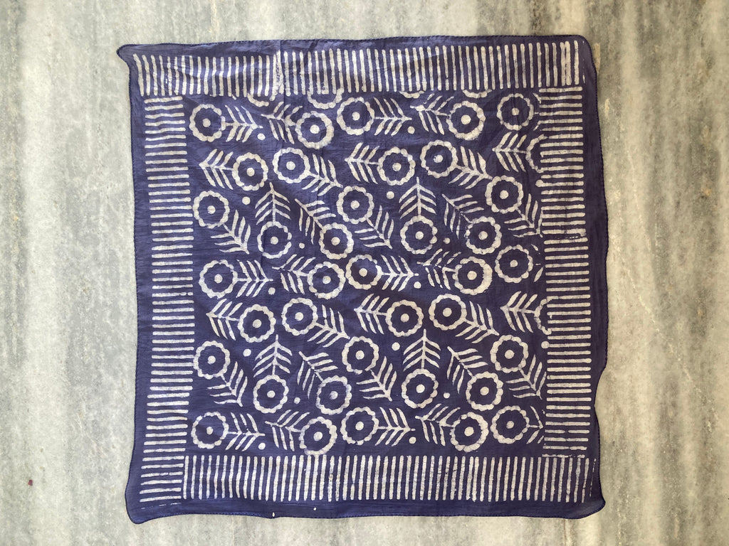 Hand Block Print Cotton Bandana Set of 10: Ethical Neckerchief, Hair Scarf
