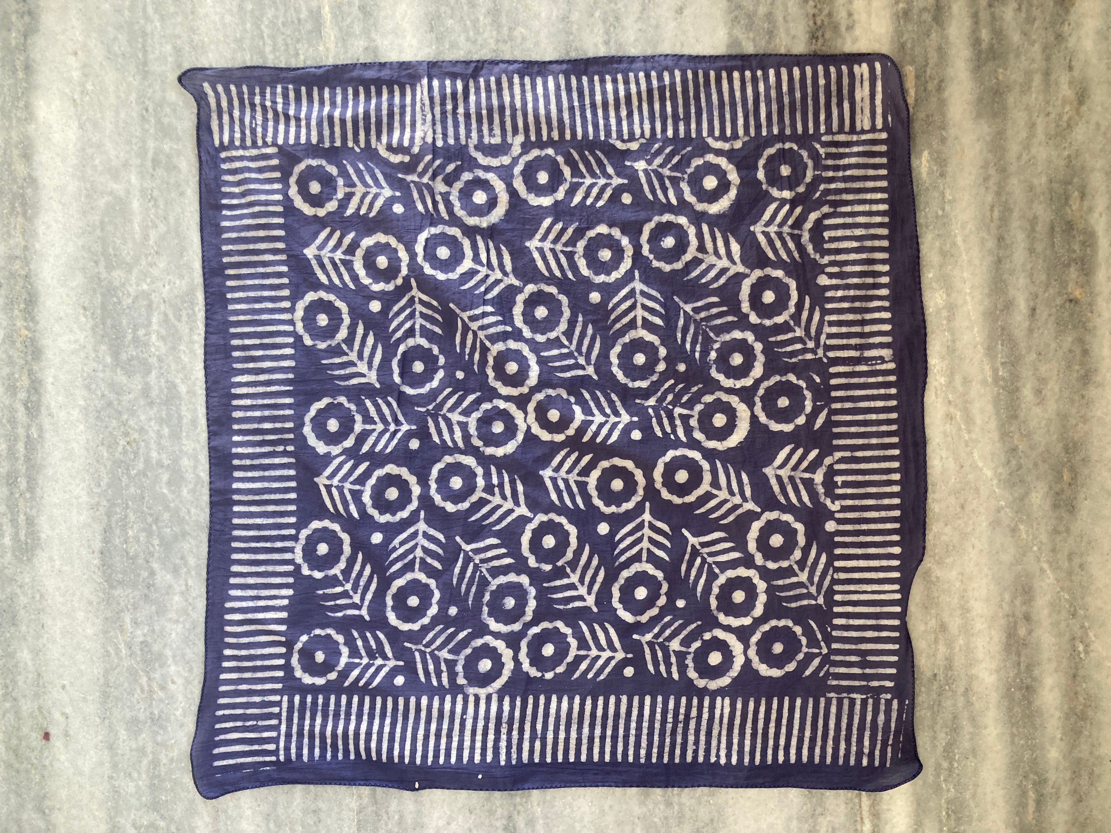 Hand Block Print Cotton Bandana Set of 10: Ethical Neckerchief, Hair Scarf