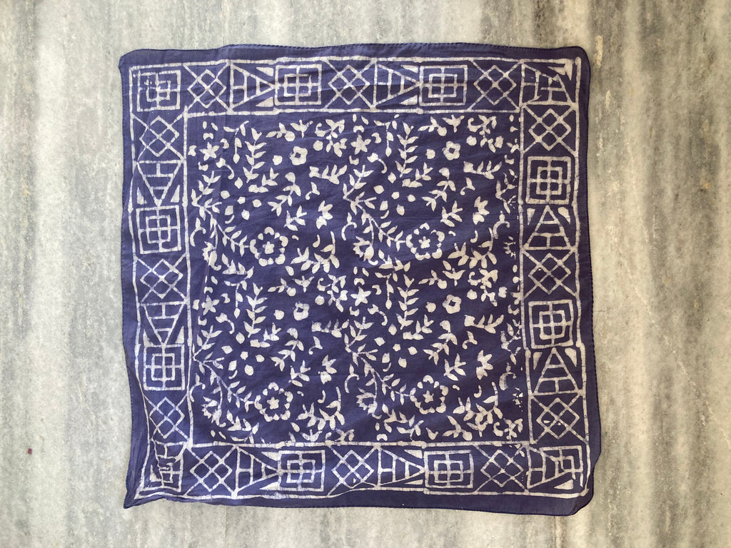 Hand Block Print Cotton Bandana Set of 10: Ethical Neckerchief, Hair Scarf
