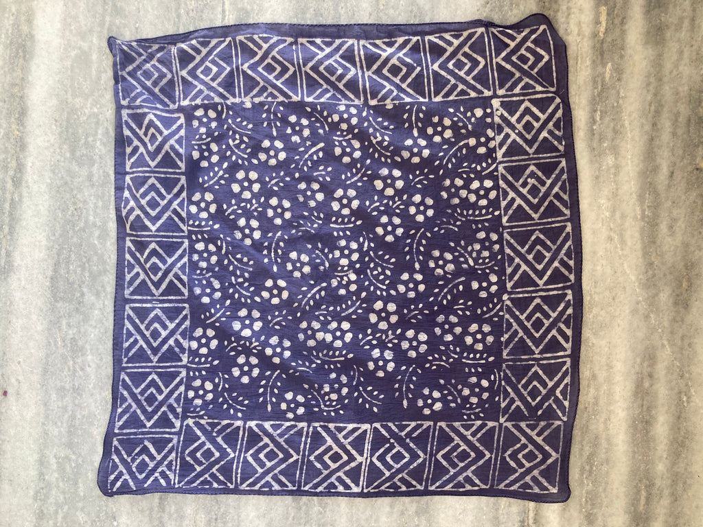 Hand Block Print Cotton Bandana Set of 10: Ethical Neckerchief, Hair Scarf